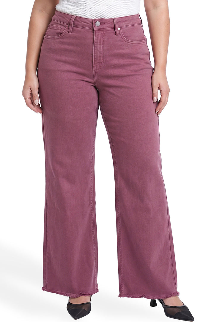 Plus Chloe High Rise Frayed Wide Leg Pants