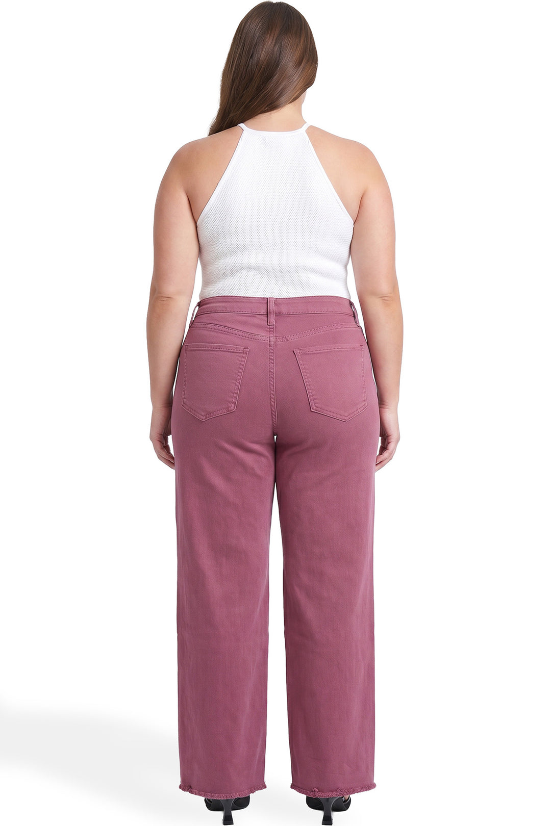 Plus Chloe High Rise Frayed Wide Leg Pants