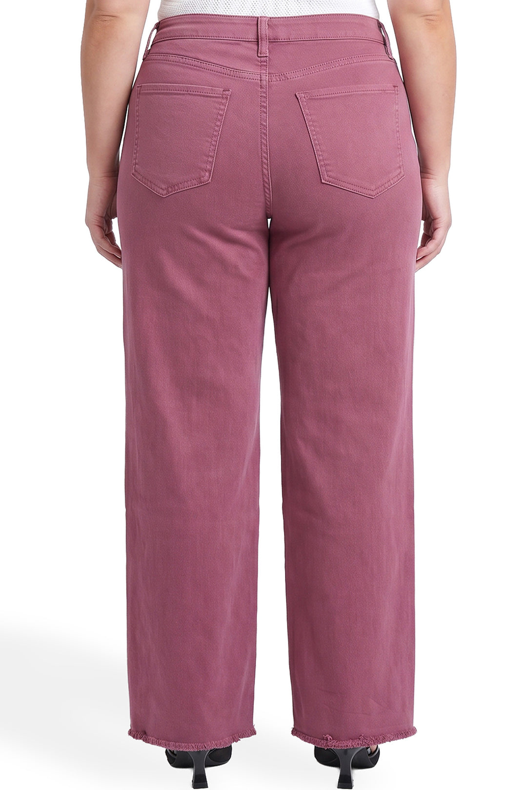Plus Chloe High Rise Frayed Wide Leg Pants