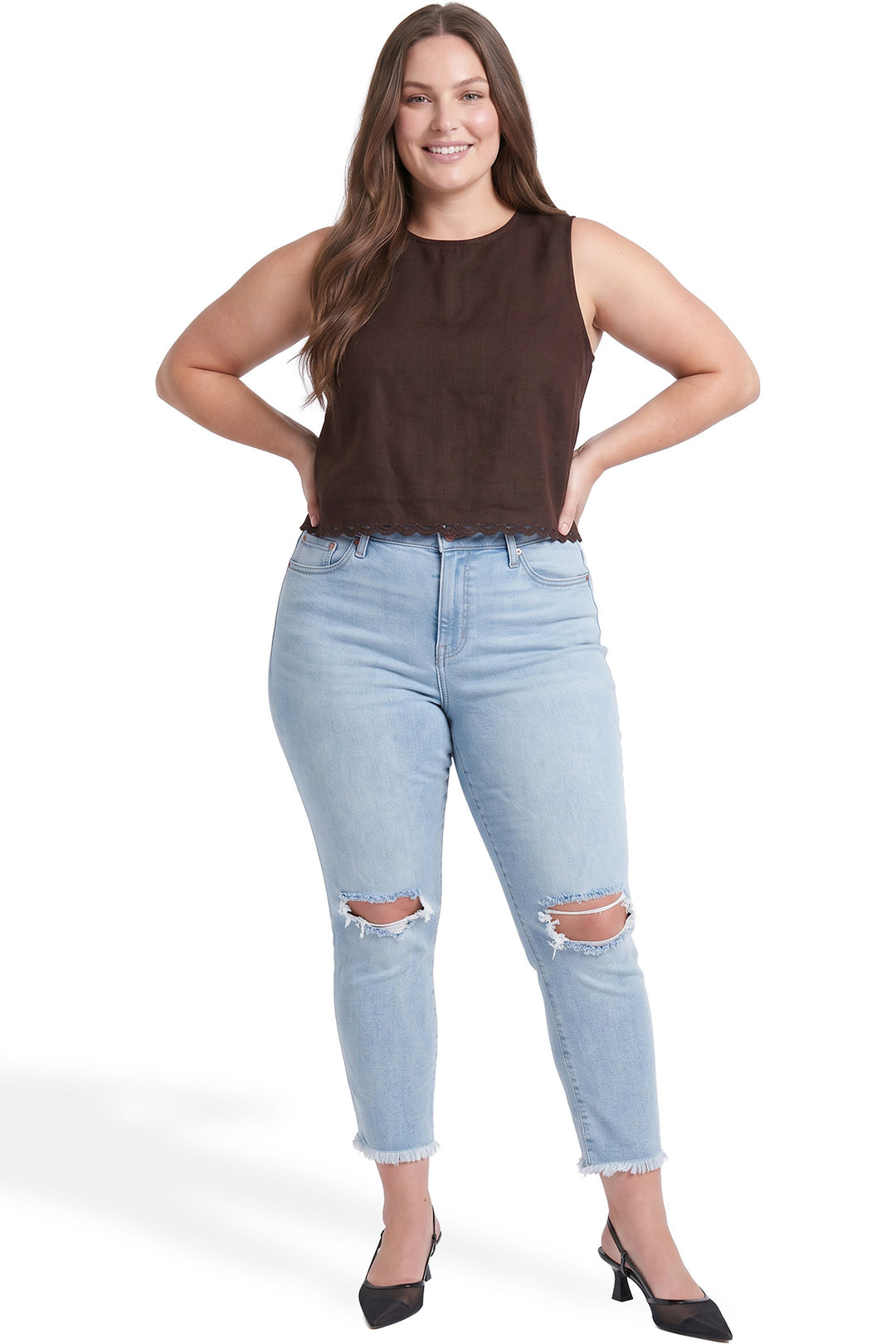 Plus Dylan High Rise Cropped Straight Leg Jeans