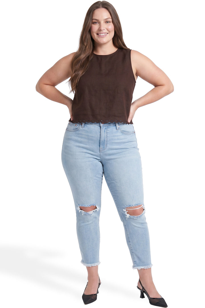 Plus Dylan High Rise Cropped Straight Leg Jeans