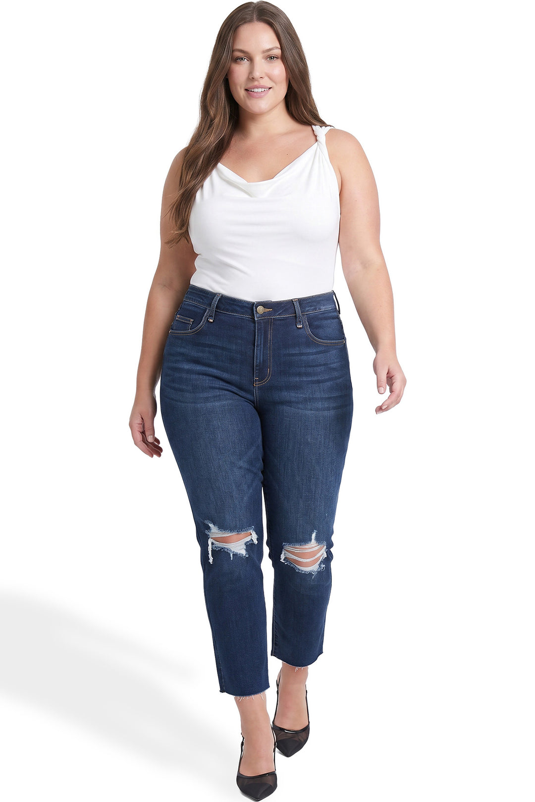 Plus Dylan High Rise Cropped Straight Leg Jeans