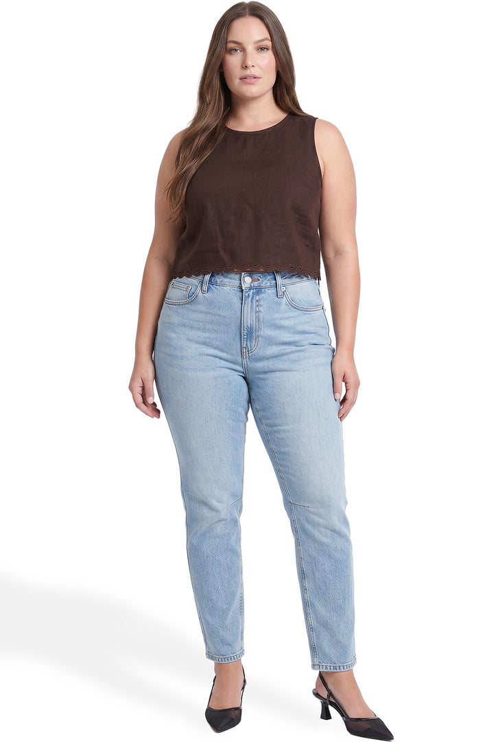 Plus High Rise Barrel Jeans - 08M