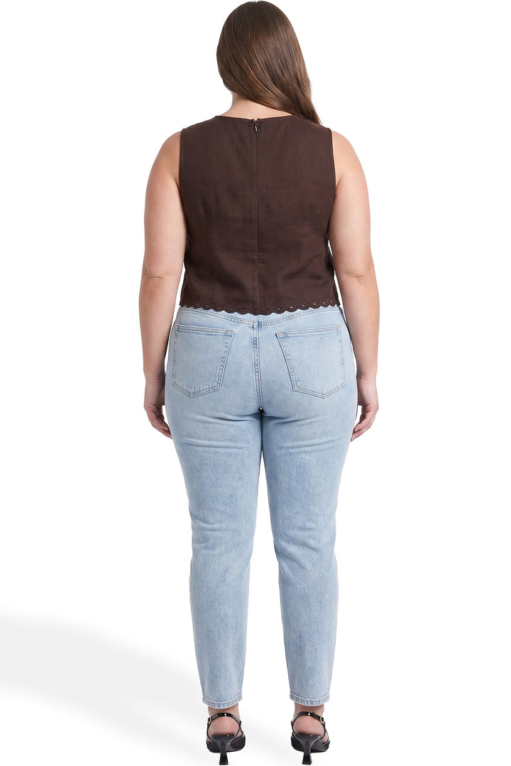 Plus High Rise Barrel Jeans - 08M