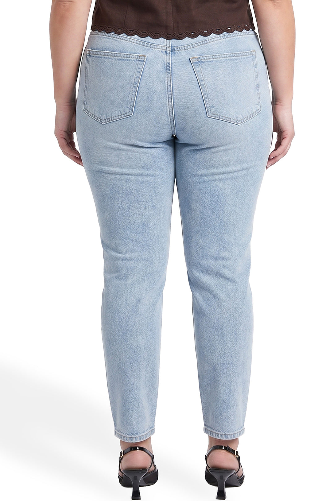 Plus High Rise Barrel Jeans - 08M