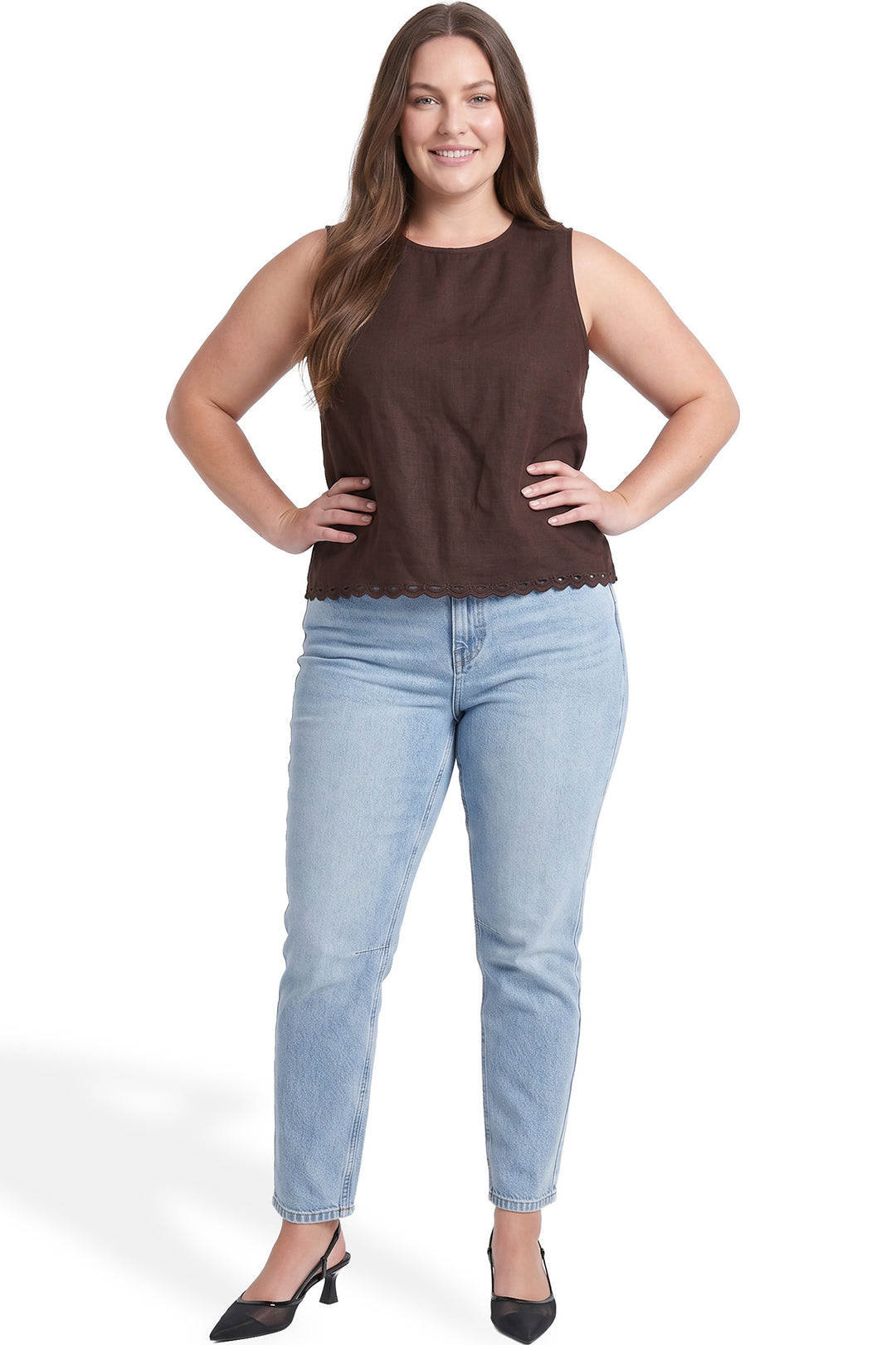 Plus High Rise Barrel Jeans - 08M