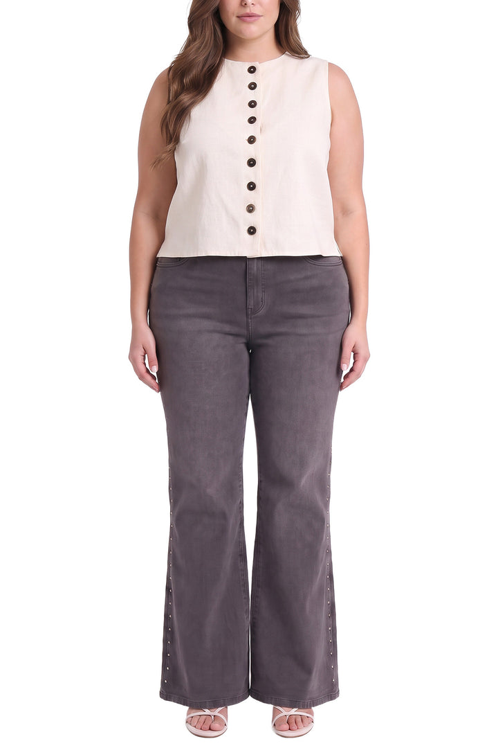 Plus Chloe Wide Leg With Studs Jeans