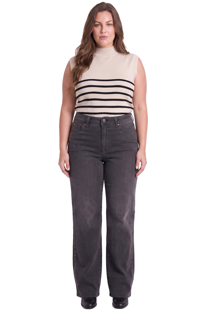 Women's Plus Chloe Wide Leg With Studs Jeans