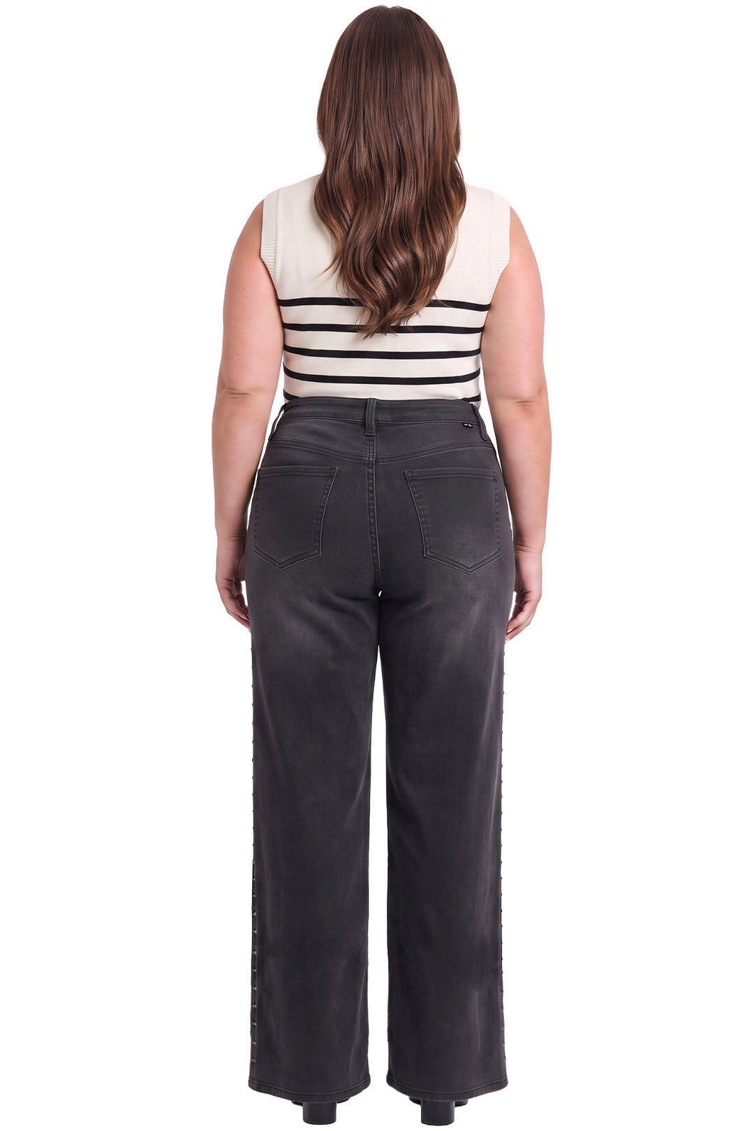 Women's Plus Chloe Wide Leg With Studs Jeans