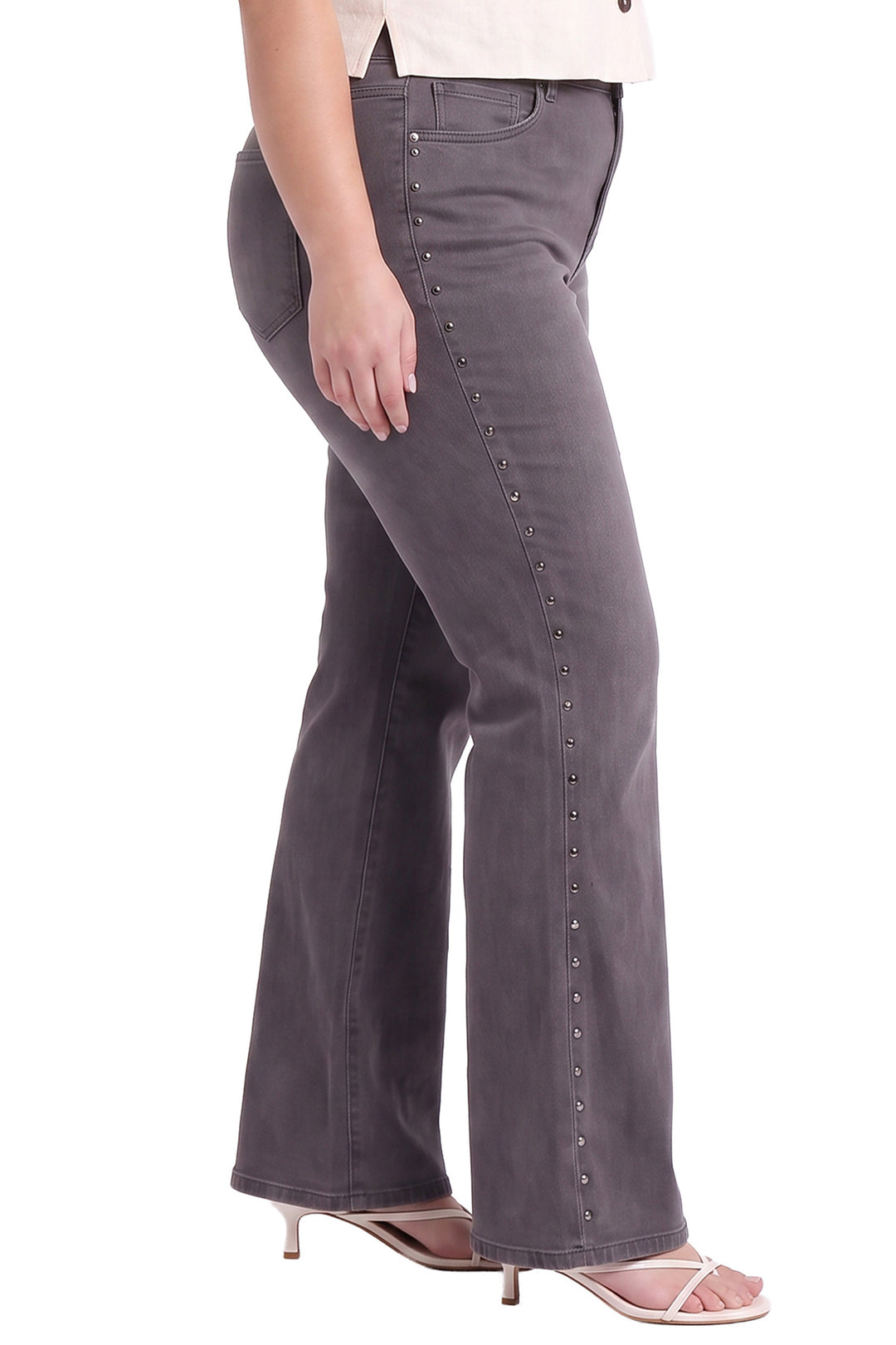 Plus Chloe Wide Leg With Studs Jeans