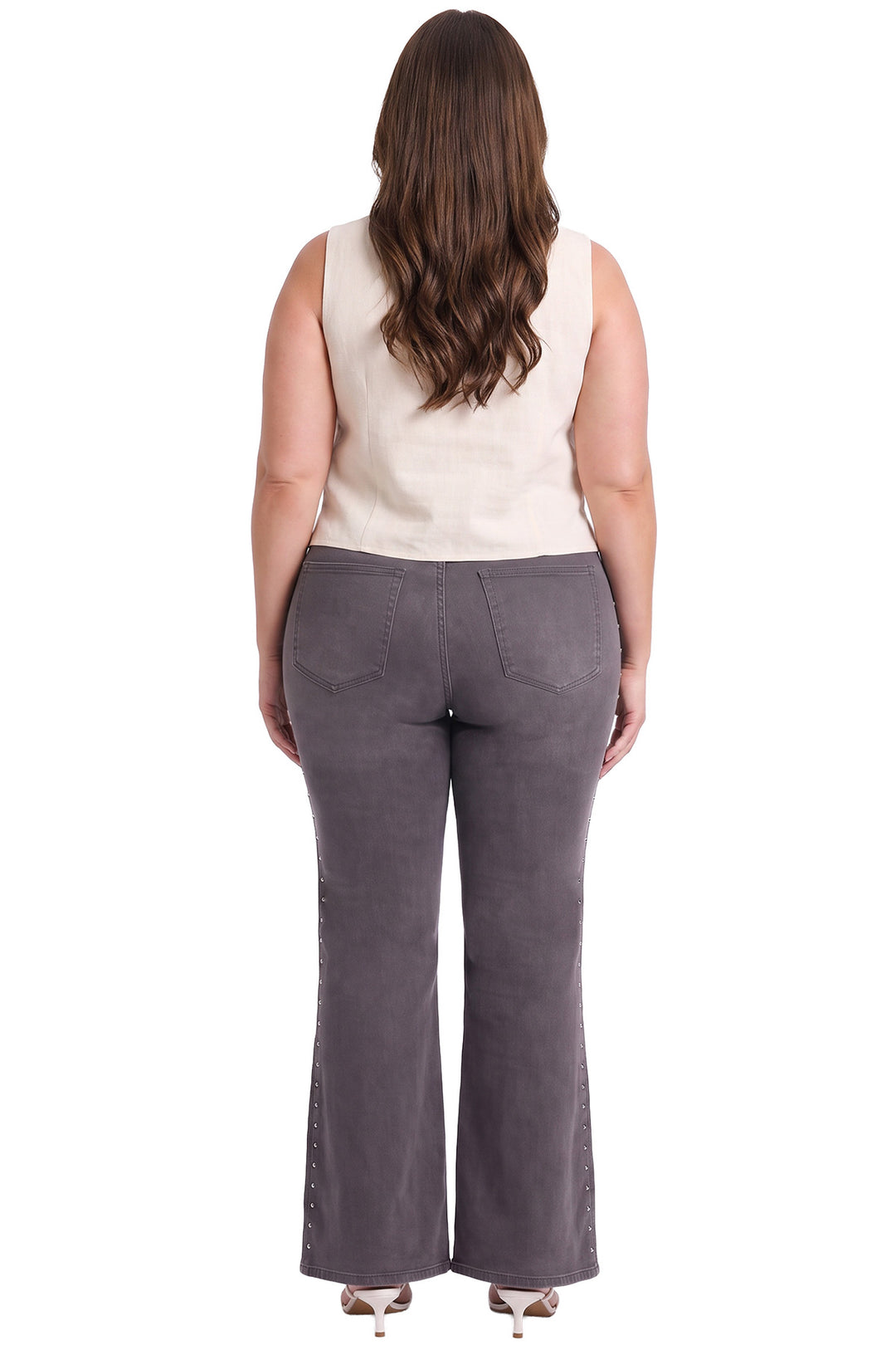 Plus Chloe Wide Leg With Studs Jeans