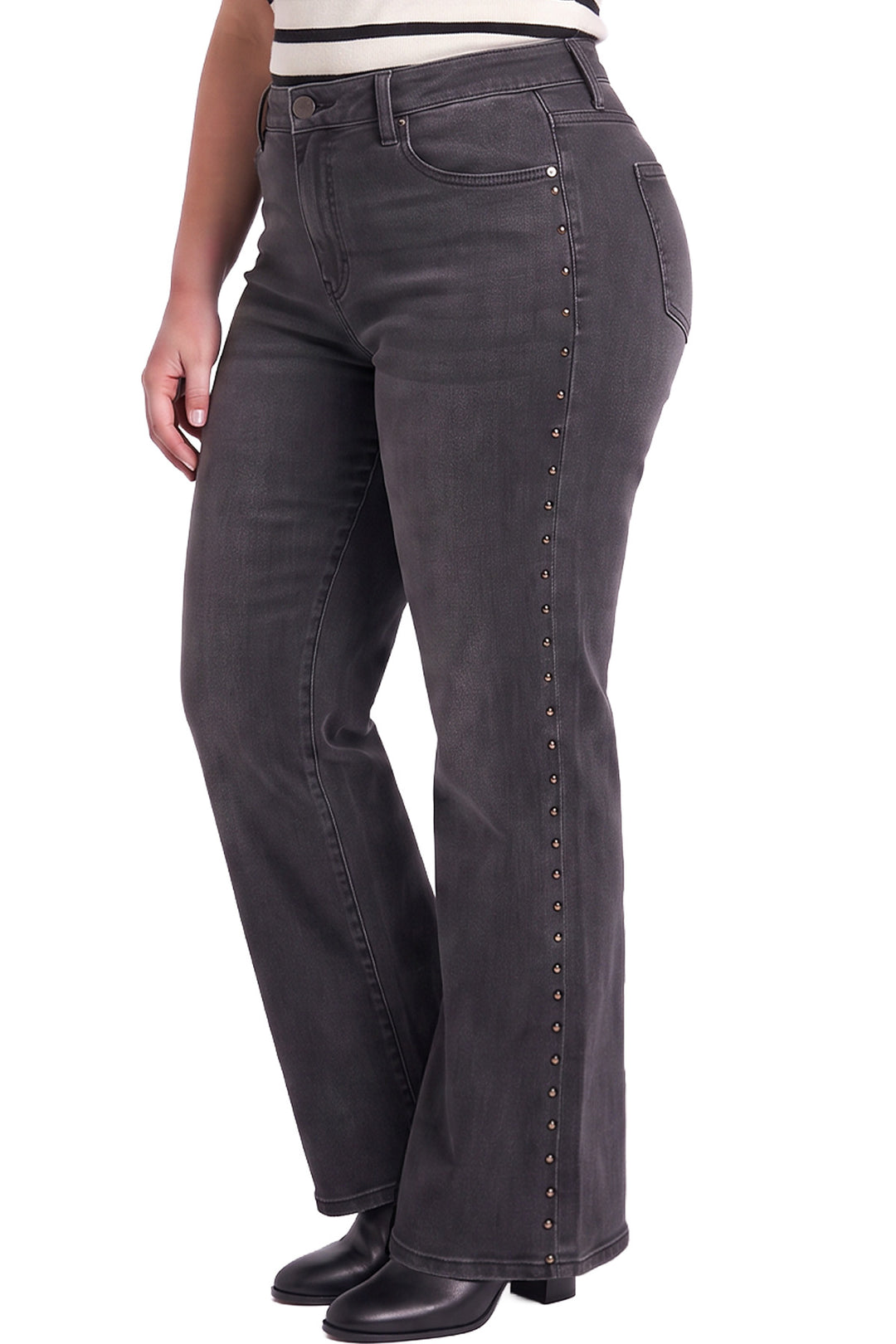 Women's Plus Chloe Wide Leg With Studs Jeans