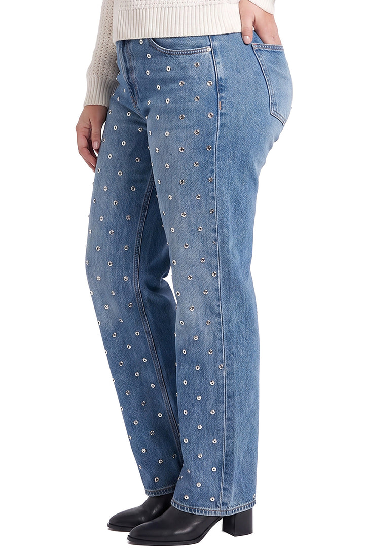 Plus Hailey Wide Leg Studded Jeans