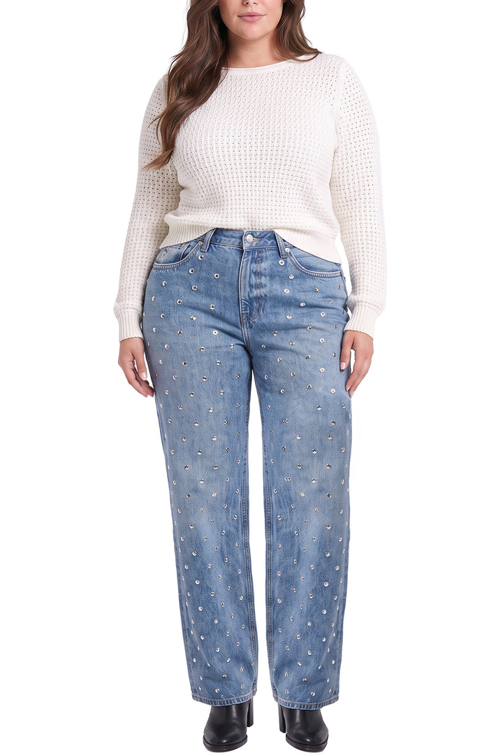 Plus Hailey Wide Leg Studded Jeans