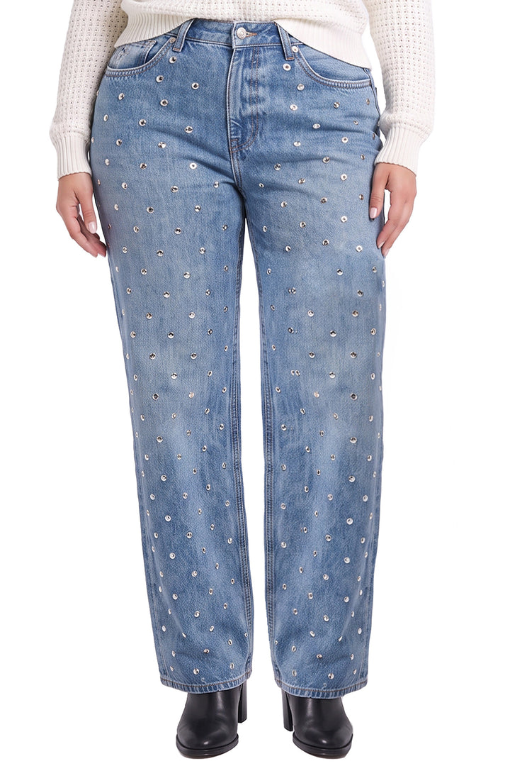 Plus Hailey Wide Leg Studded Jeans