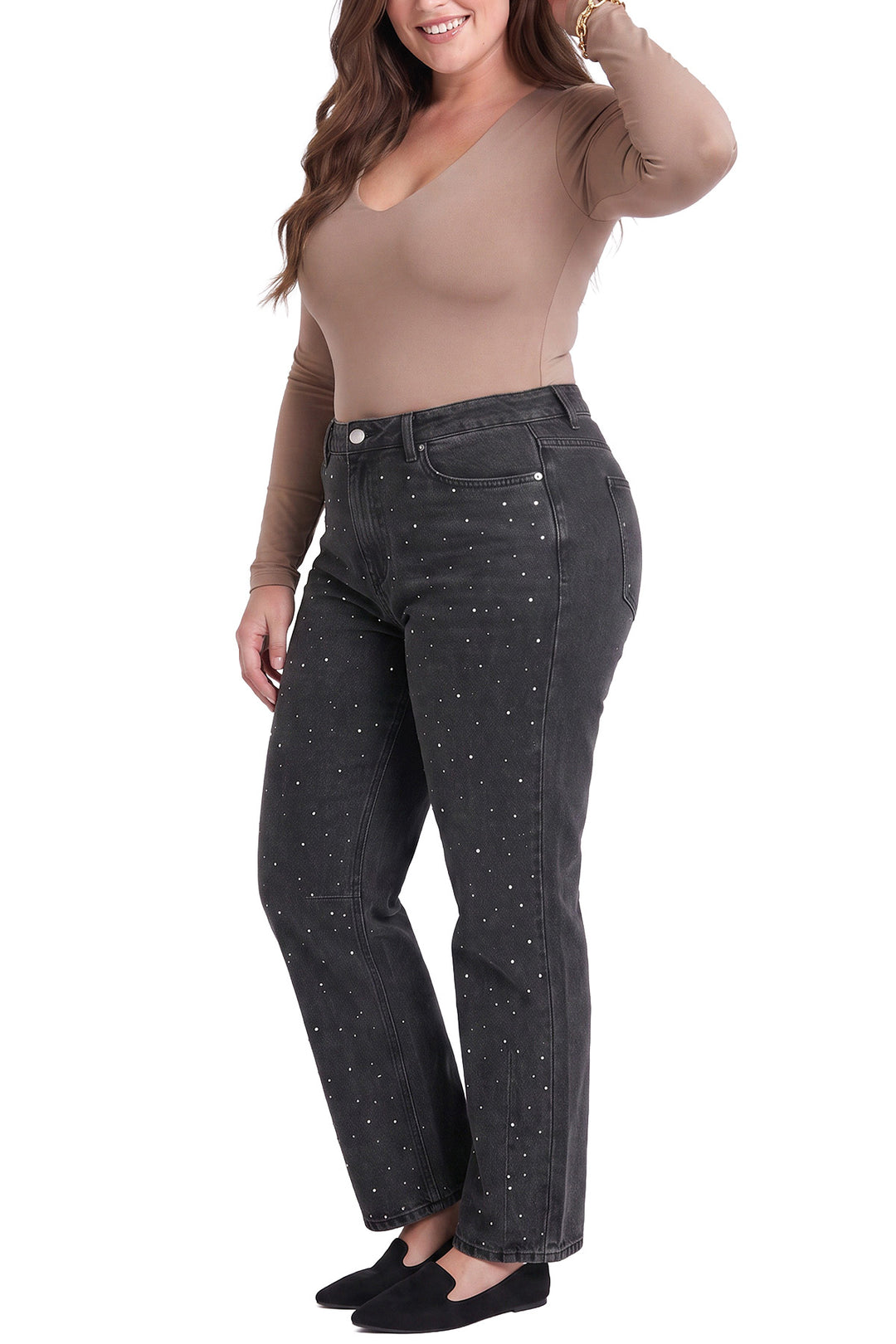 Plus Stella Barrel Studded Jeans