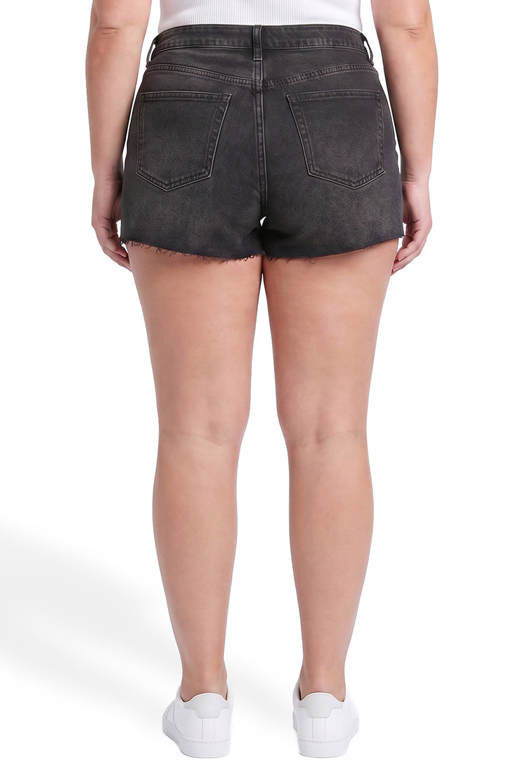 Plus Essential High Rise Fray Hem Shorts
