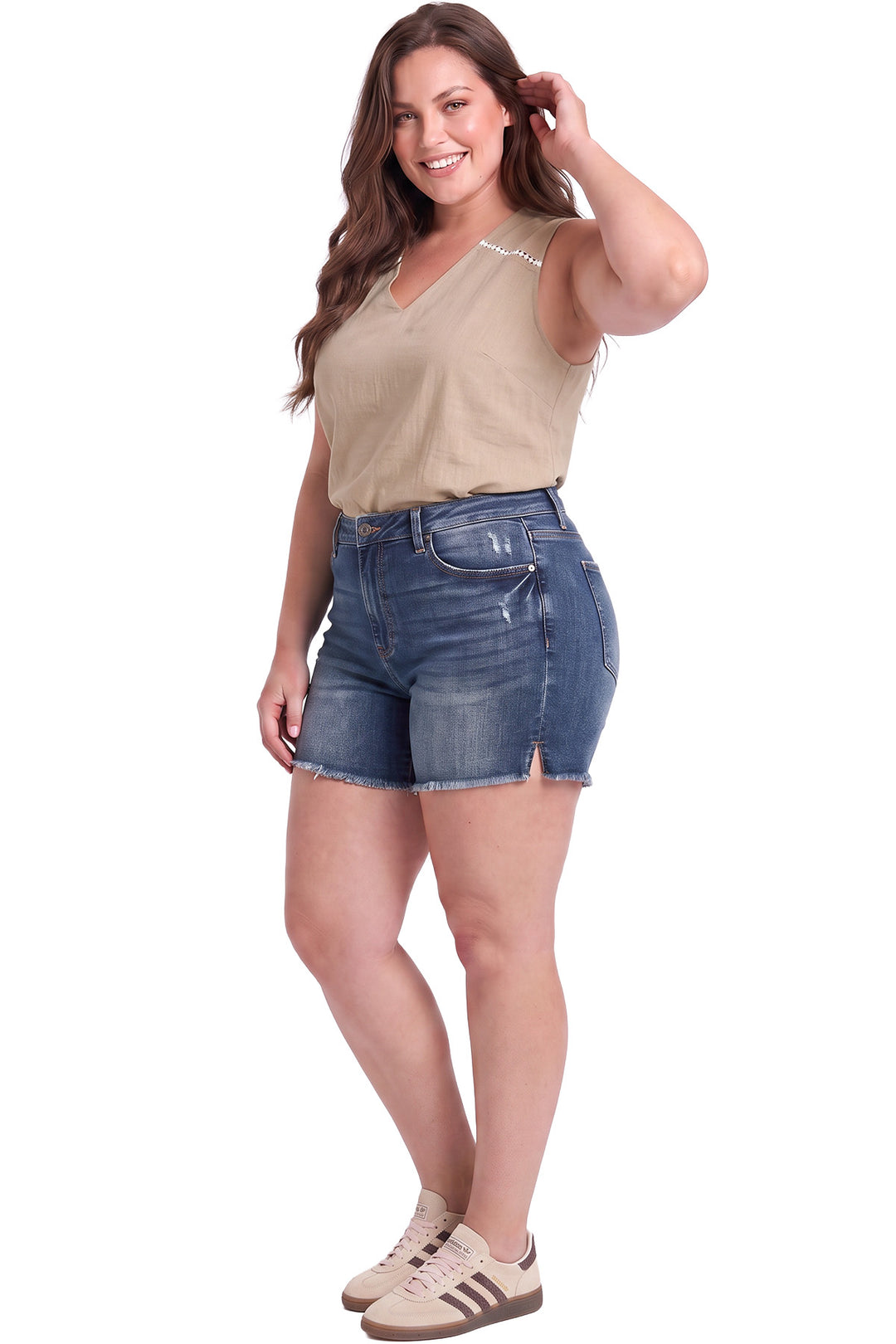 Plus Essential Fray Hem Shorts