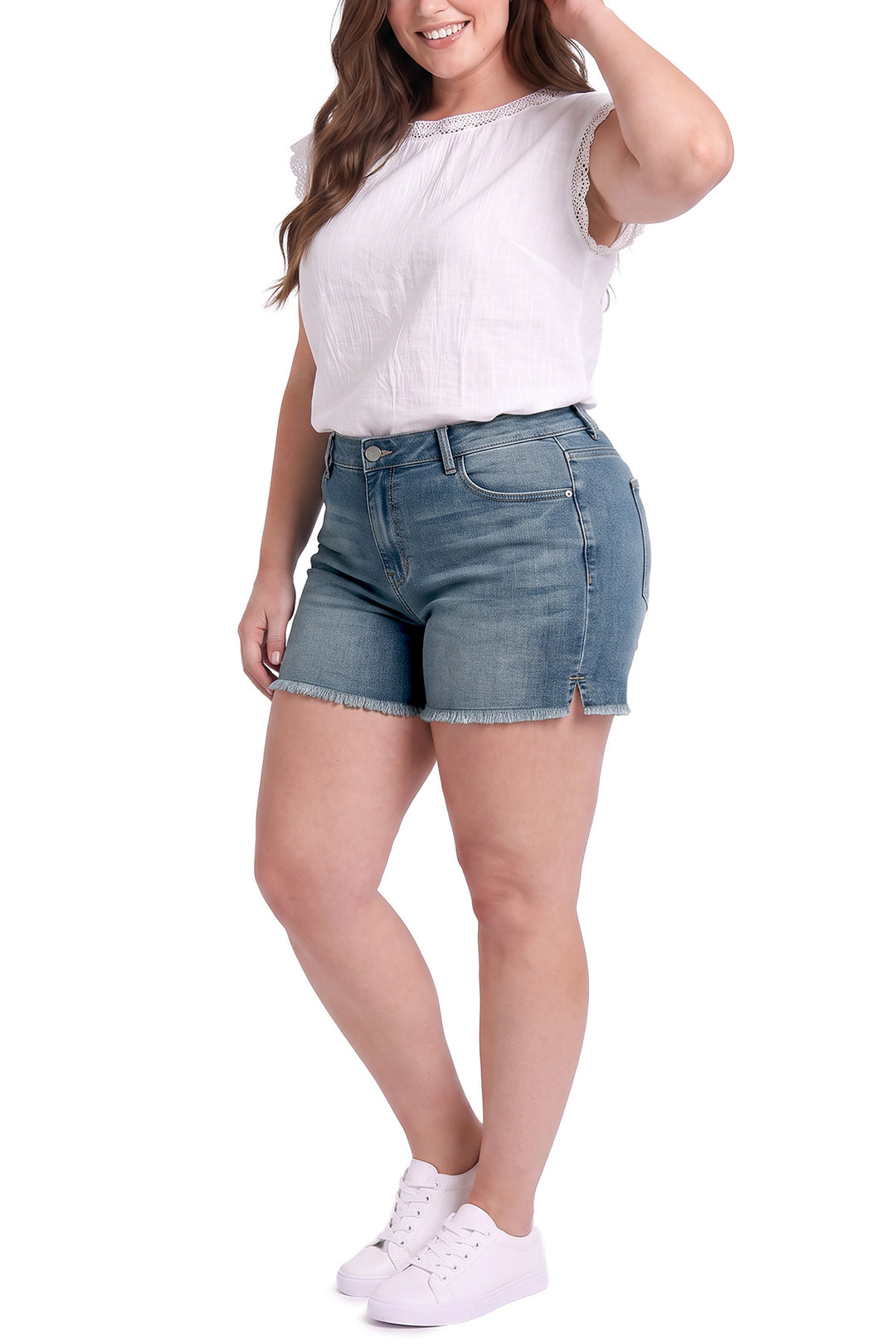 Plus Essential Fray Hem Short